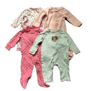 Baby Girl Footie Pajamas Pink Size 3-6 Months